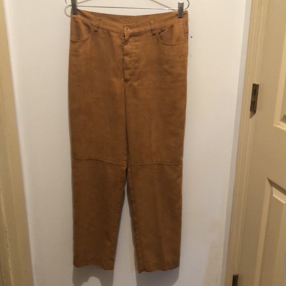 Vintage real suede patchwork and fringe vest and suede cloth pants - Picture 6 of 8